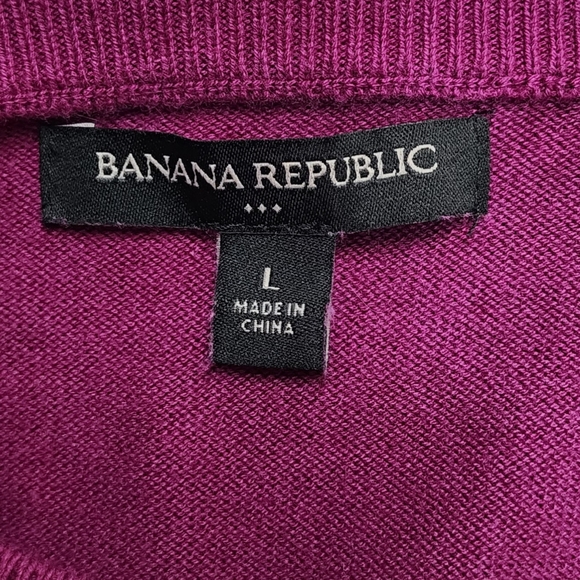 Banana Republic Mixed Textures Plum Purple Knit Pullover Sweater Size L - Picture 11 of 11